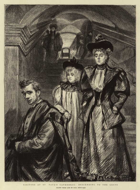 Visitatori alla Cattedrale di San Paolo, discesa alla Cripta da Charles Paul Renouard