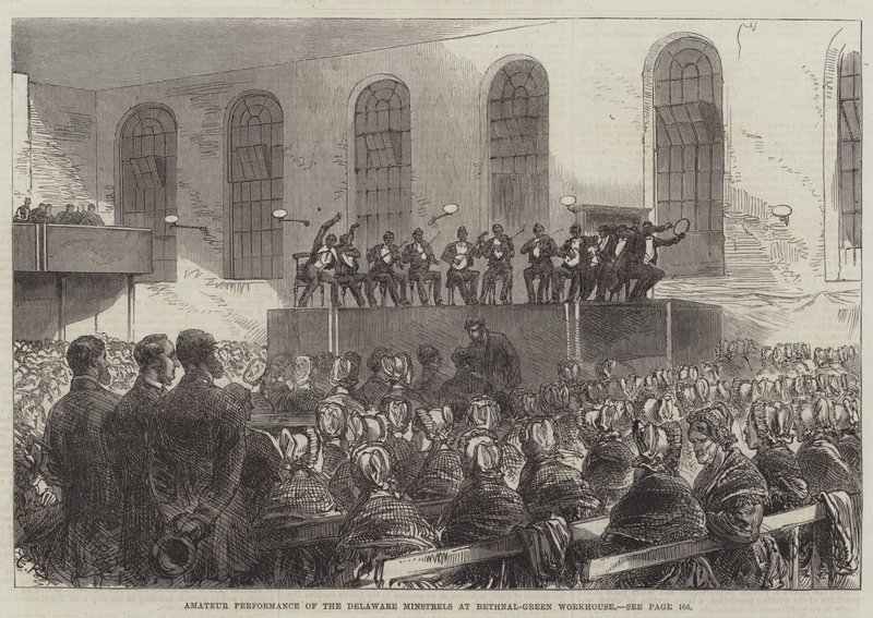 Spettacolo amatoriale dei Delaware Minstrels al Bethnal-Green Workhouse da Sir John Charles Robinson