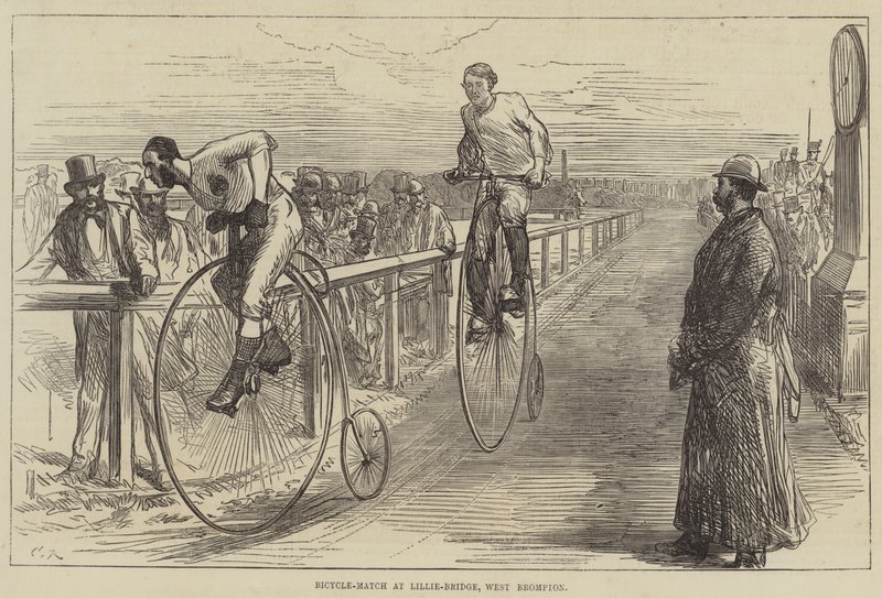 Gara di biciclette a Lillie-Bridge, West Brompton da Sir John Charles Robinson