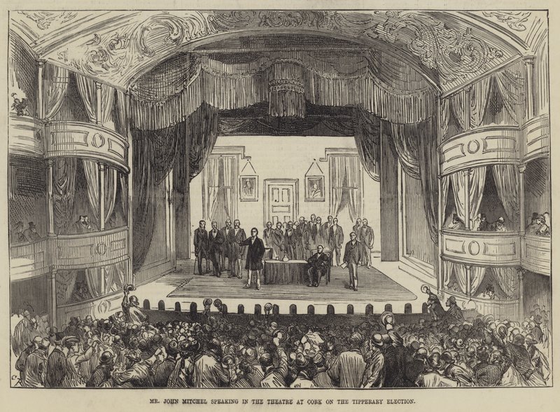 Il signor John Mitchel che parla nel Teatro di Cork sull