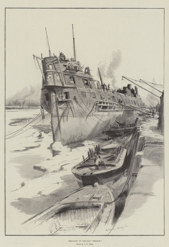 Demolizione della vecchia Benbow da Charles William Wyllie
