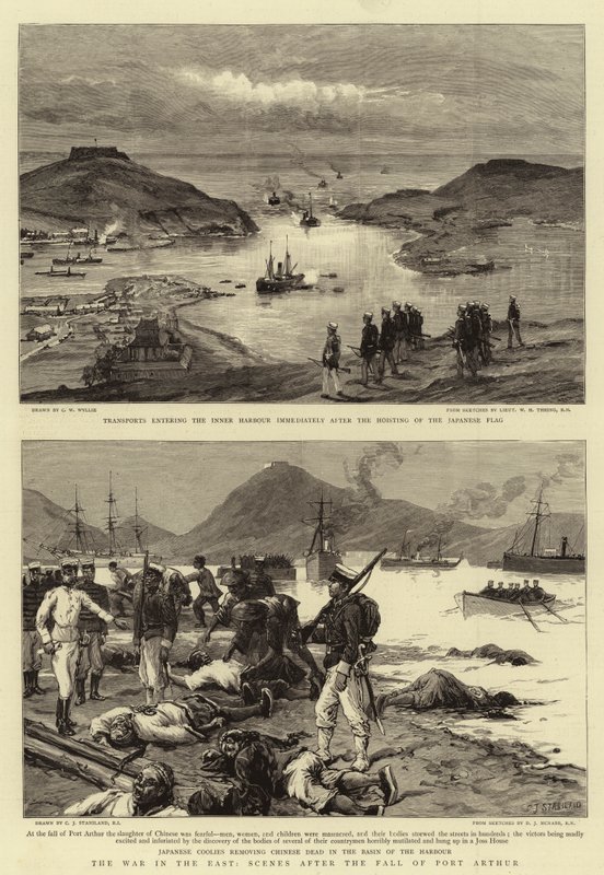 La guerra in Oriente, scene dopo la caduta di Port Arthur da Charles William Wyllie