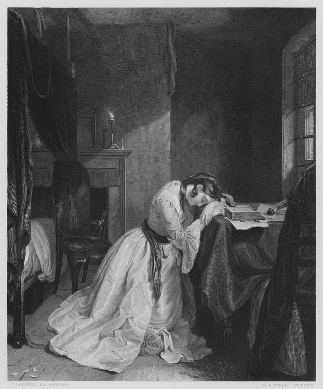 Clarissa Harlowe (incisione) da Charles (after) Landseer