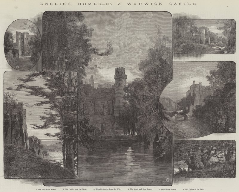 Case inglesi, Castello di Warwick da Charles Auguste Loye