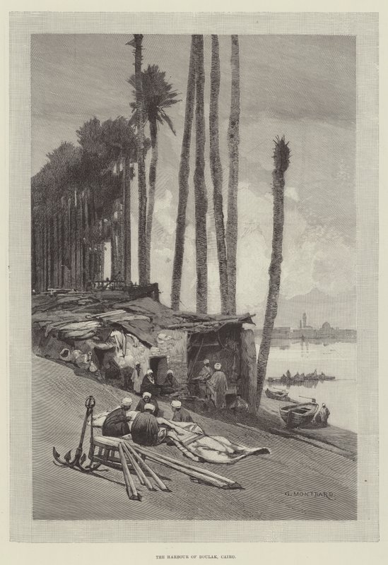 Il Porto di Boulak, Il Cairo da Charles Auguste Loye