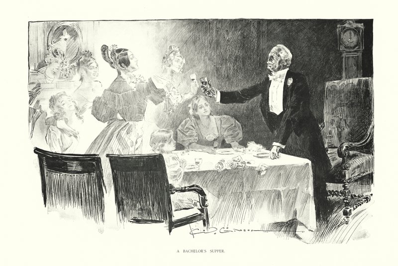 La cena di un scapolo da Charles Dana Gibson