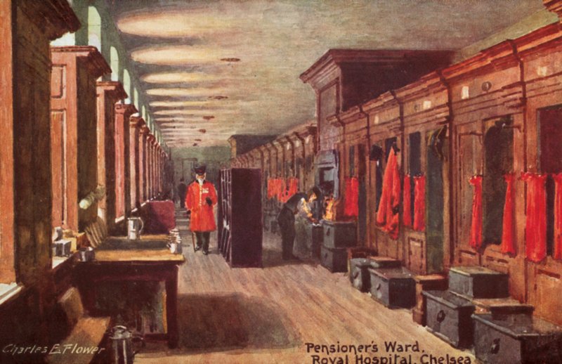 Reparto pensionati, Royal Hospital, Chelsea da Charles Edwin Flower