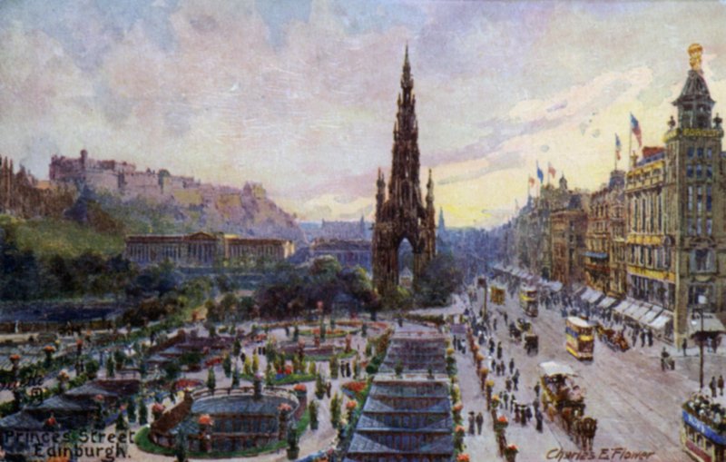 Princes Street, Edimburgo, Scozia da Charles Edwin Flower