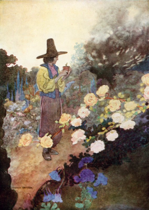 Hans nel suo giardino da Charles Robinson