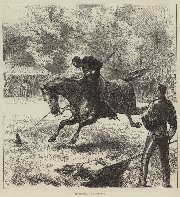 Gara di infilzamento di pioli a Hurlingham da Sir John Charles Robinson