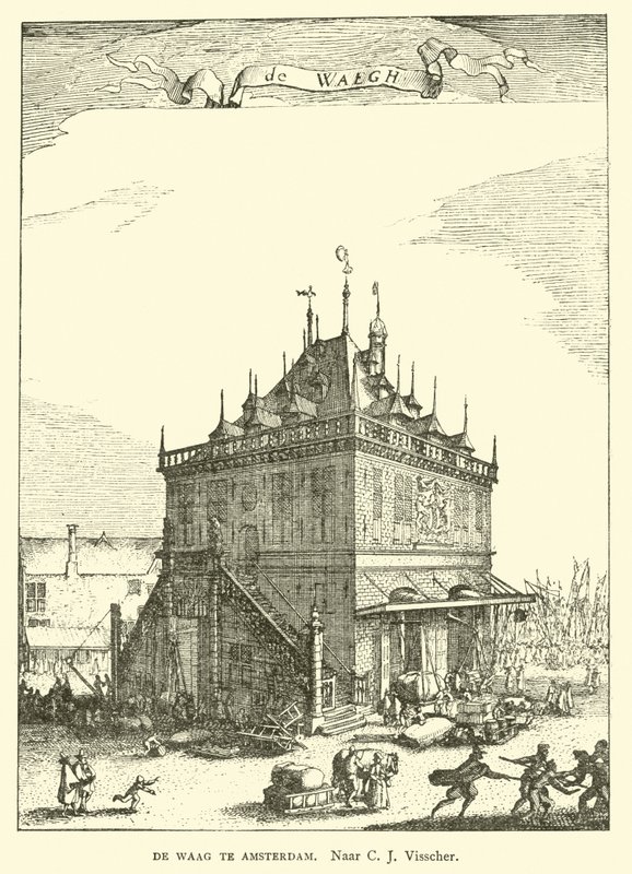 Waag (Casa della Pesatura) di Amsterdam da Claes Jansz Visscher