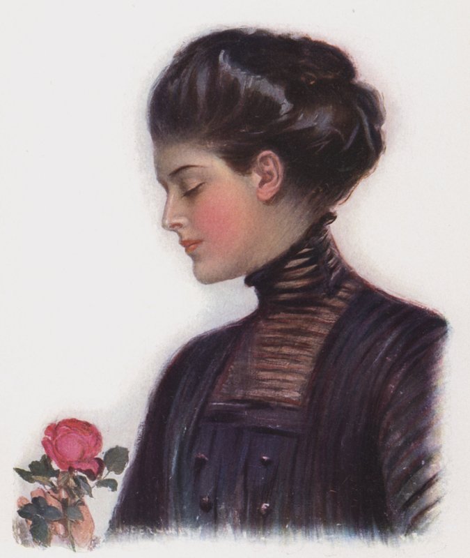 Ragazza con una rosa da Clarence F. Underwood