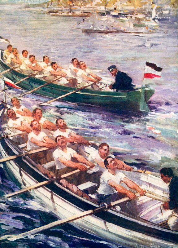 Gara di canottaggio tra britannici e tedeschi da Cyrus Cuneo