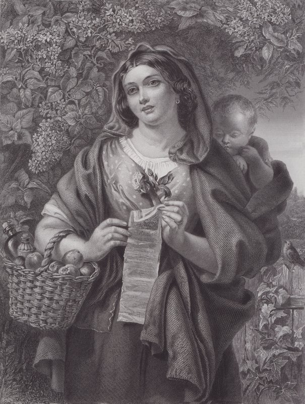 Il Cantastorie (incisione) da Daniel (after) Maclise