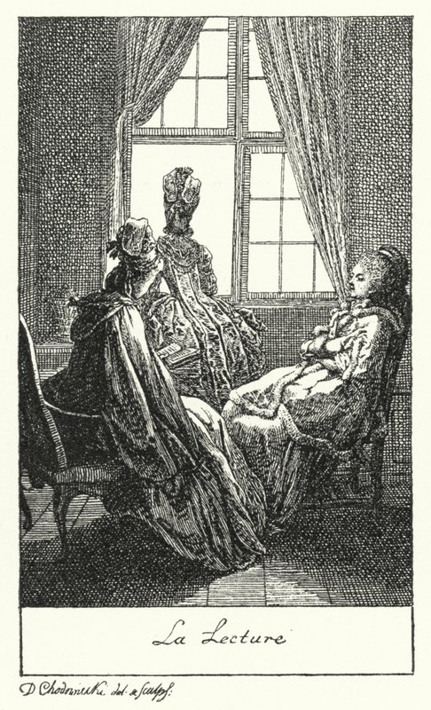 Lettura (incisione) da Daniel Nikolaus (after) Chodowiecki
