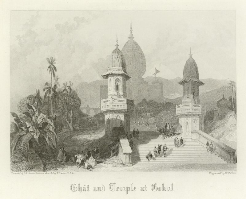 Ghat e Tempio a Gokul, India da David Roberts