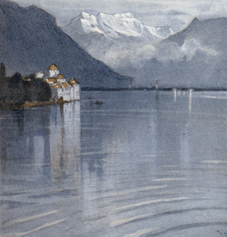 Chillon, dal poema di Byron (litografia a colori) da Donald (after) Maxwell