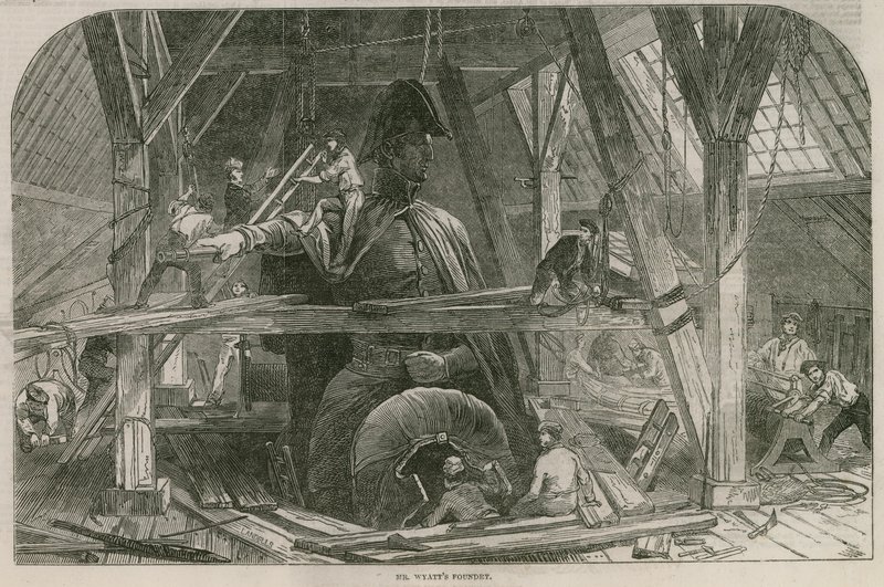 La grande statua di Wellington: La fonderia di Mr Wyatt da Ebenezer Landells