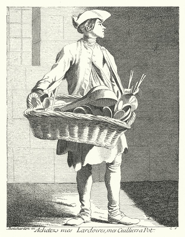 Compra le mie pentole e cucchiai (incisione) da Edmé (after) Bouchardon