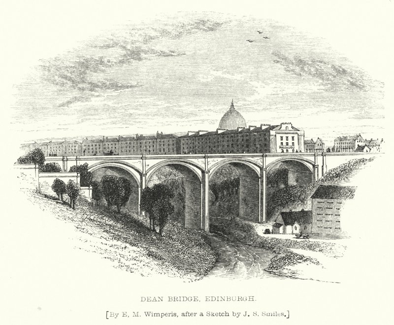 Ponte Dean, Edimburgo (incisione) da Edmund Morison (after) Wimperis