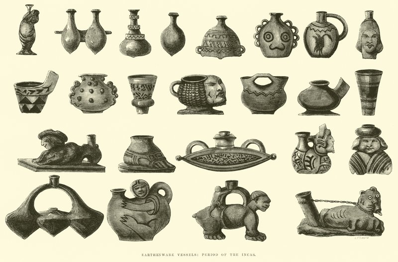 Vasi di Terracotta, Periodo degli Incas da Edouard Riou