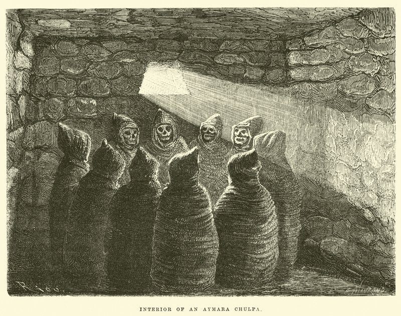 Interno di una Chulpa Aymara da Edouard Riou