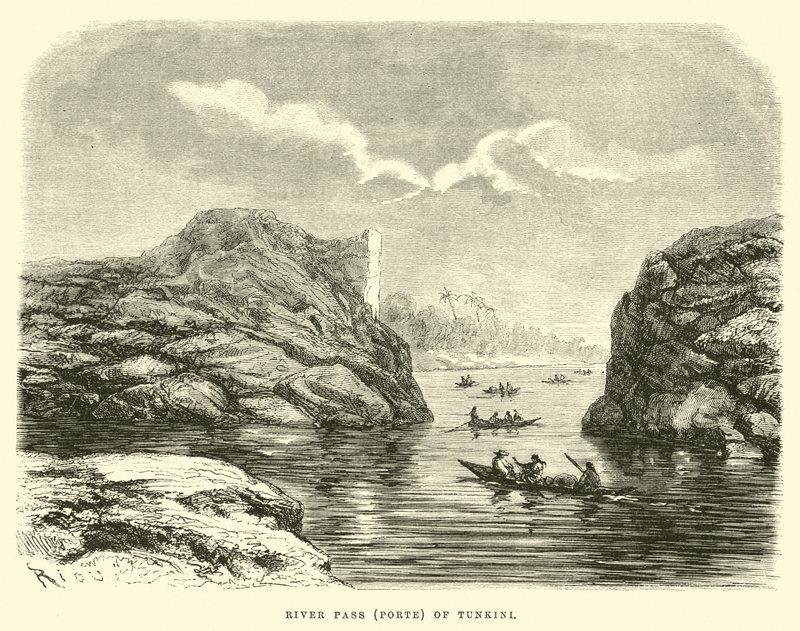 Passaggio fluviale di Tunkini da Edouard Riou