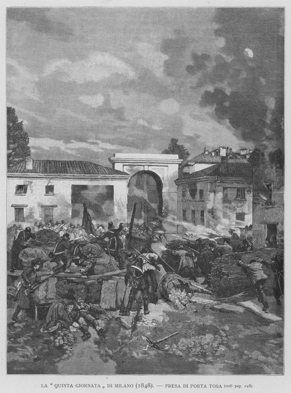 La "Quinta Giornata" di Milano da Edouardo Matania
