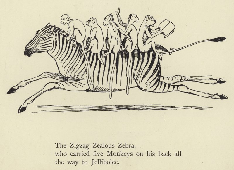 La zebra zelante a zigzag da Edward Lear