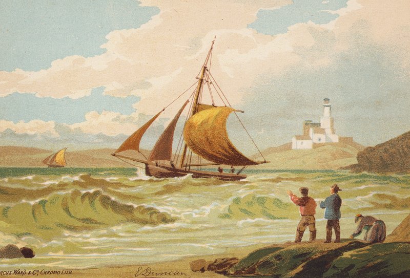 Passando per Whitby (litografia a colori) da Edward (after) Duncan
