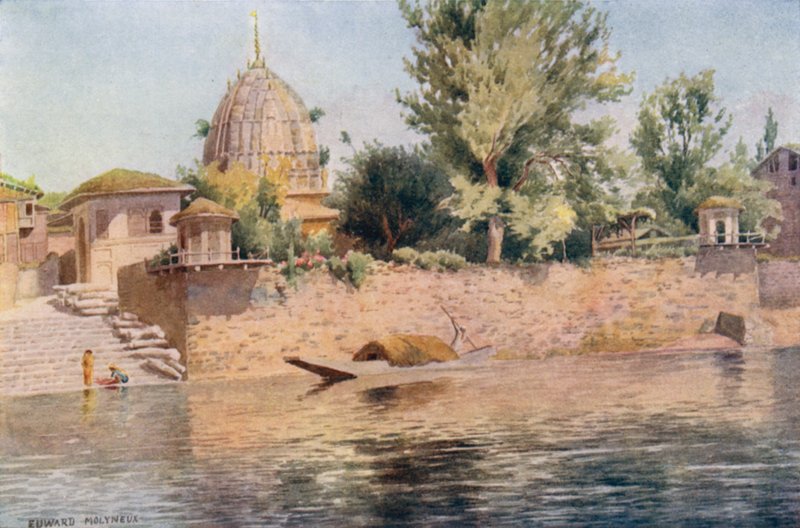 Un tempio indù, Srinagar da Edward Mary Joseph Molyneux