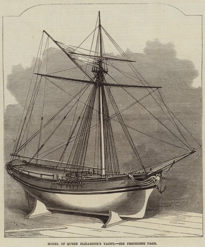 Modello dello yacht della regina Elisabetta da Edwin Weedon