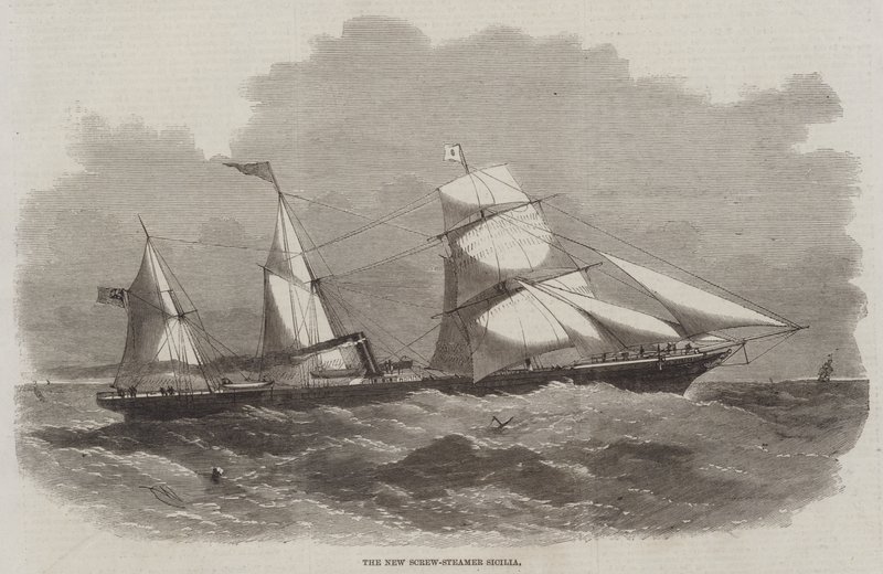 Il nuovo piroscafo Sicilia da Edwin Weedon