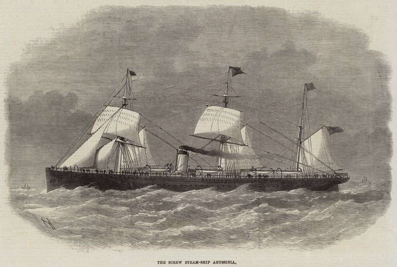 La nave a vapore a vite Abyssinia da Edwin Weedon
