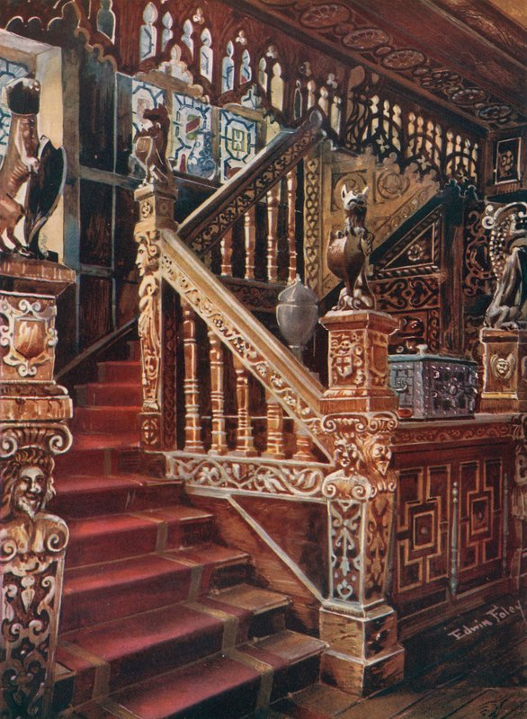 Scala in quercia scolpita, Godinton da Edwin John Foley