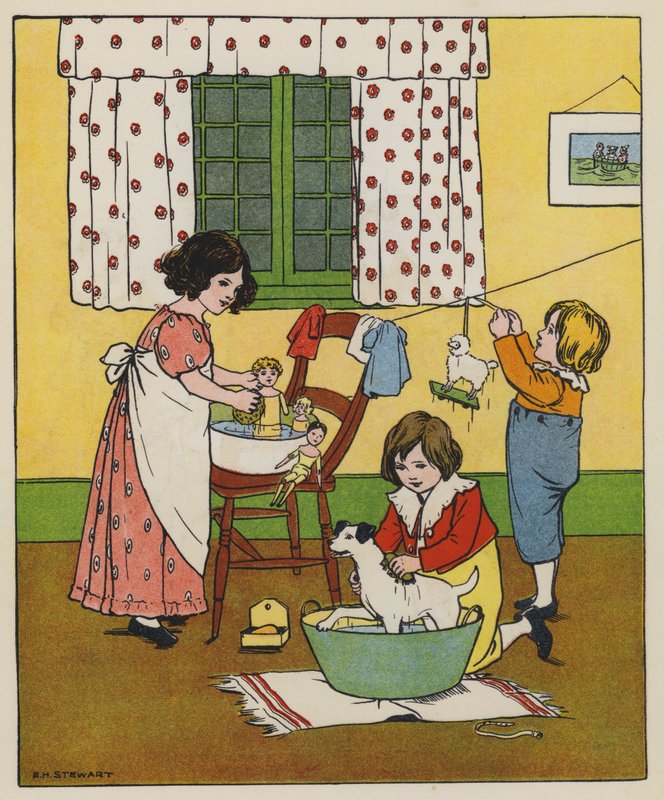 Sabato, tempo di lavaggio (litografia a colori) da Elise H. Stewart
