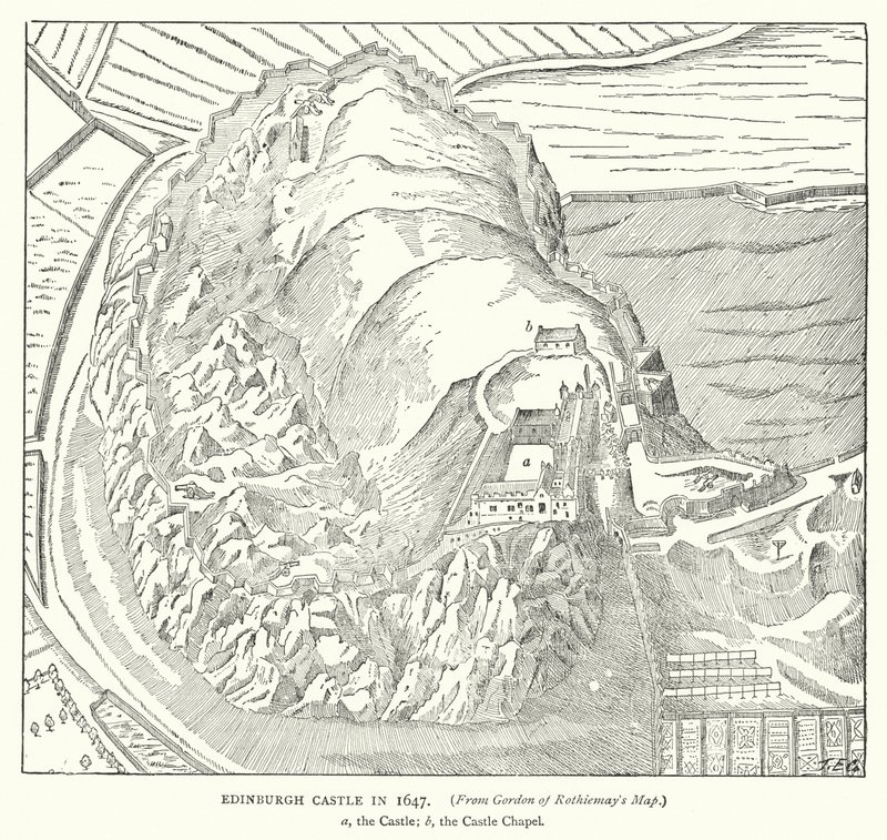 Castello di Edimburgo nel 1647 da English School