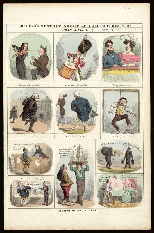 Foglio Mensile di Caricature di McLean, No 21 [1831] da English School