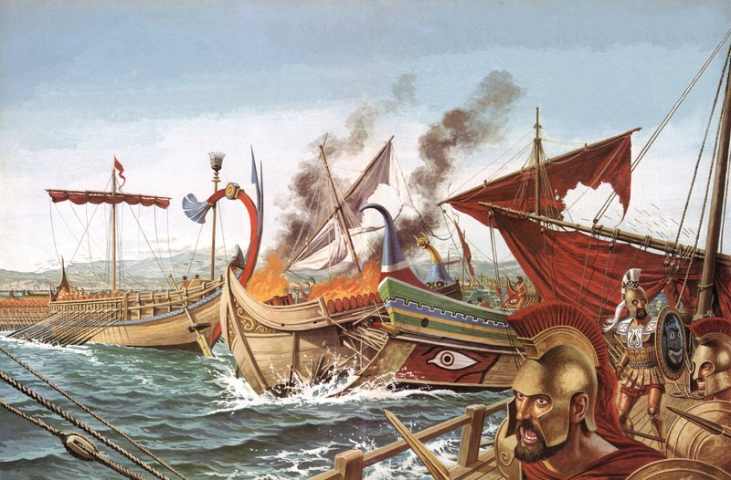 La battaglia di Salamina, 480 a.C. da English School