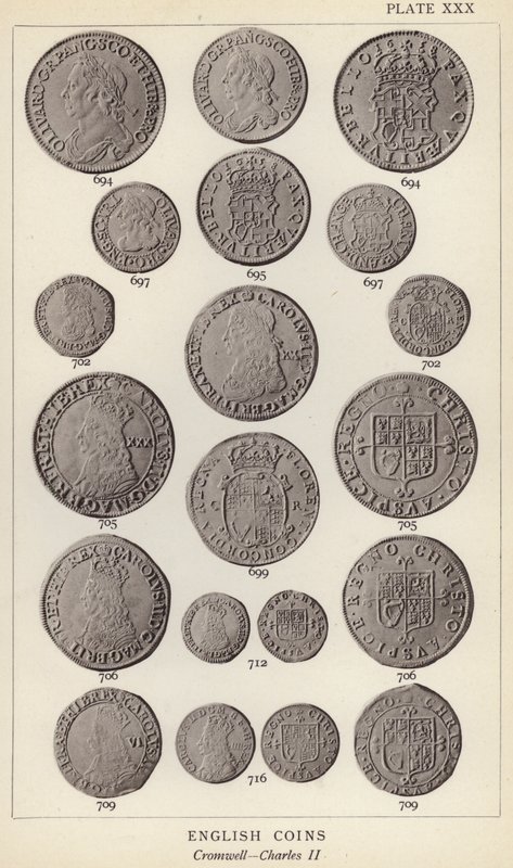 Monete inglesi, Cromwell, Carlo II (foto in bianco e nero) da English Photographer