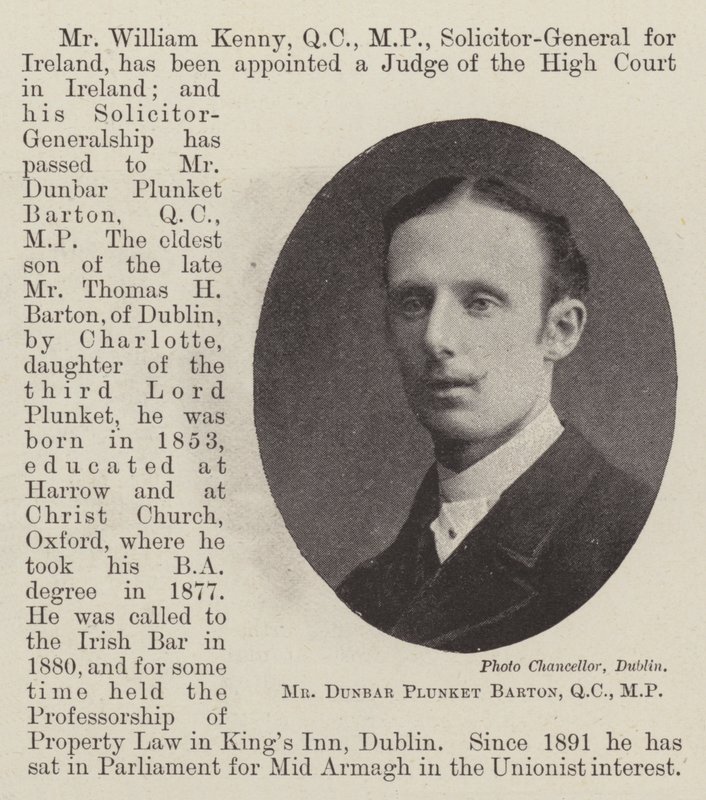 Mr Dunbar Plunket Barton, QC, MP da English Photographer
