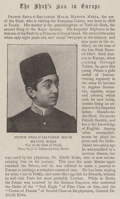 Principe Shoa-U-Saltanah Malik Mansur Mirza da English Photographer