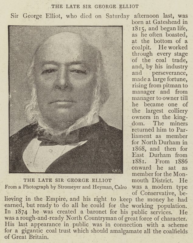 Il defunto Sir George Elliot da English Photographer