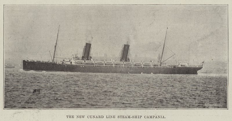 La nuova nave a vapore della Cunard Line, Campania da English Photographer