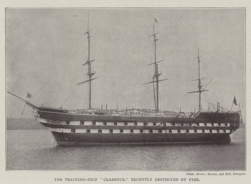La Nave Scuola Clarence, Recentemente Distrutta dal Fuoco da English Photographer