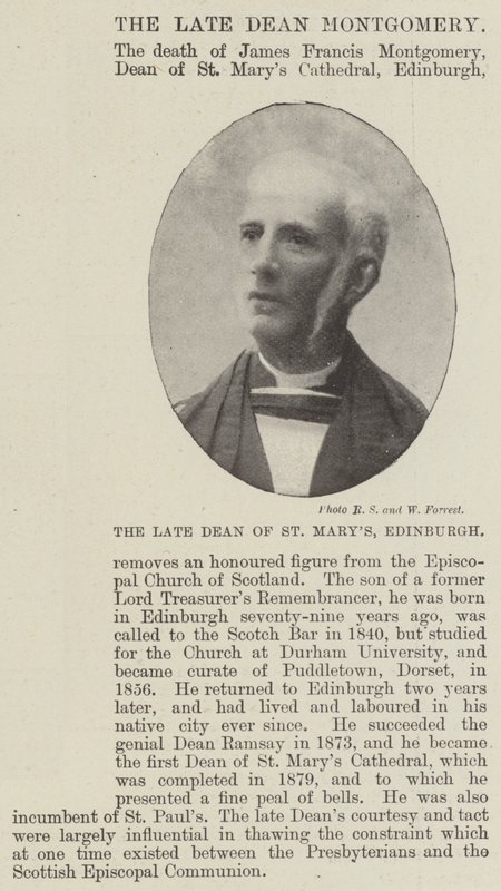 Il defunto Decano di St Marys, Edimburgo da English Photographer