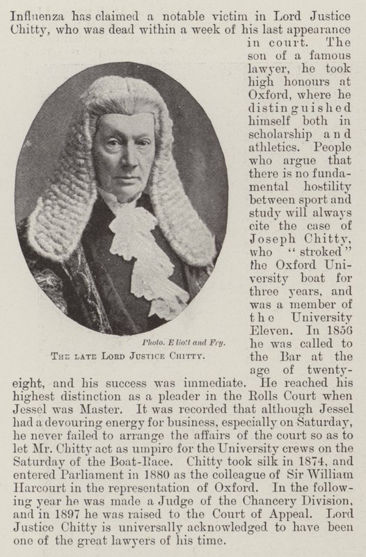 Il defunto Lord Justice Chitty da English Photographer