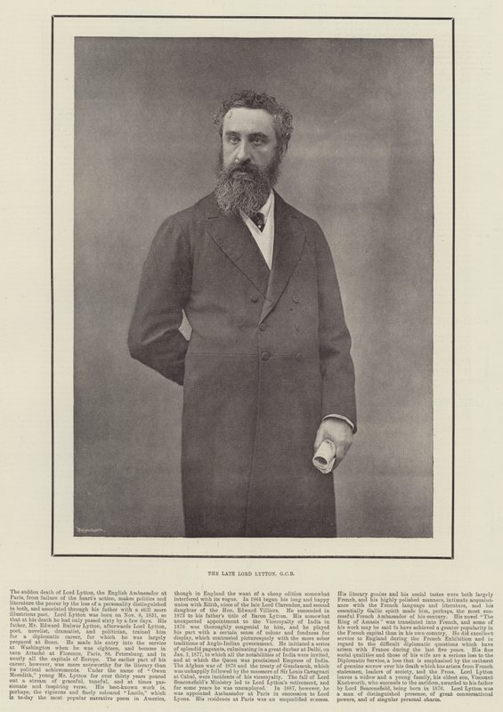 Il defunto Lord Lytton da English Photographer