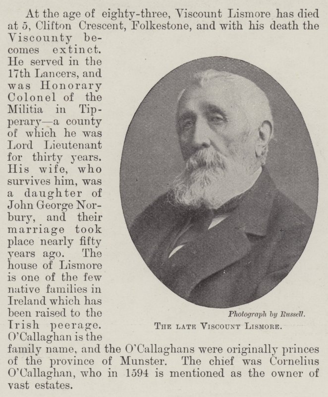 Il defunto visconte Lismore da English Photographer