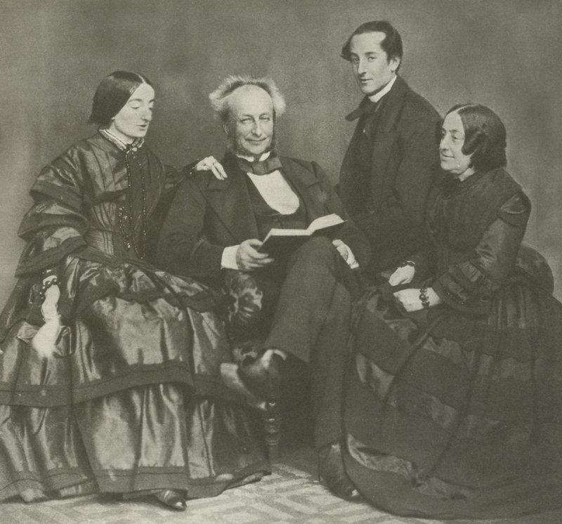 Gruppo familiare vittoriano, 1857 da English Photographer